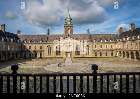 IMMA, il Museo irlandese d'arte moderna, è alloggiato nell'Ospedale Reale di Kilmainham, Dublino, Irlanda Foto Stock