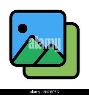 Icona dell'album isolata su sfondo bianco. Icona sottile nera piatta sullo stile moderno. Simbolo lineare e tratto modificabile. Semplice e perfetto per i pixel Illustrazione Vettoriale