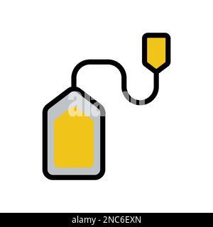 La linea dell'icona del sacchetto del tè è isolata su sfondo bianco. Icona sottile nera piatta sullo stile moderno. Simbolo lineare e tratto modificabile. Semplice e pixel perf Illustrazione Vettoriale