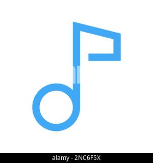 Icona della nota musicale isolata su sfondo bianco. Icona sottile nera piatta sullo stile moderno. Simbolo lineare e tratto modificabile. Semplice e pixel p Illustrazione Vettoriale