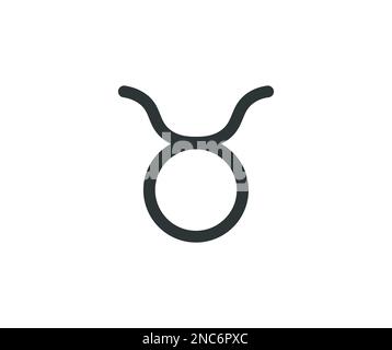 Semplice segno astrologico del toro. Concetto di astrologia. Illustrazione Vettoriale