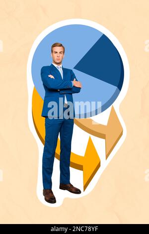 Grafica grafica grafica collage creativa 3D pittura di sicuro braccio del tipo piegato mostrando grafica isolato sfondo disegno Foto Stock