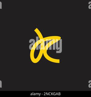 Lettera rk curve semplice vettore logo Illustrazione Vettoriale