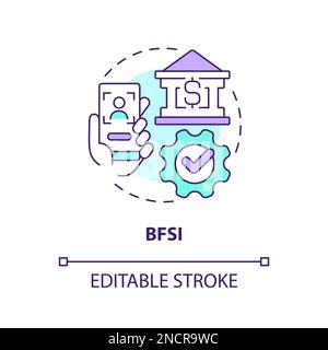 Icona del concetto BFSI Illustrazione Vettoriale