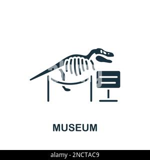 Museo icona. Semplice cartello monocromatico della collezione di intrattenimento. Icona del museo per logo, modelli, web design e infografica. Illustrazione Vettoriale