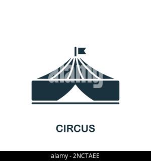 Icona Circus. Semplice cartello monocromatico della collezione di intrattenimento. Icona Circus per logo, template, web design e infografica. Illustrazione Vettoriale