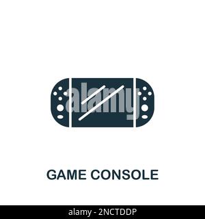 Icona della console di gioco. Semplice cartello monocromatico della collezione di intrattenimento. Icona della console di gioco per logo, modelli, web design e infografiche. Illustrazione Vettoriale