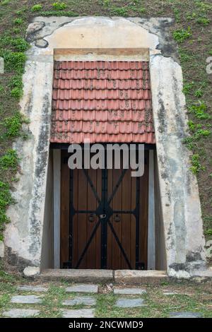 Fortezza frammento di Galle Fort. La più grande fortezza rimasta in Asia. Foto Stock