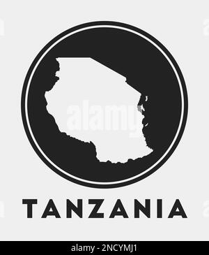 Icona Tanzania. Logo rotondo con mappa del paese e titolo. Distintivo Tanzania elegante con mappa. Illustrazione vettoriale. Illustrazione Vettoriale