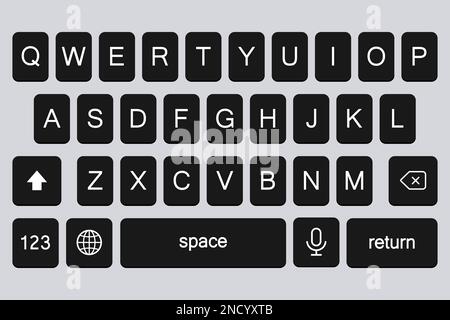 Tastiera per smartphone nera. Illustrazione vettoriale Illustrazione Vettoriale