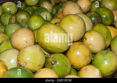 Maracuya frutta in supermercato - Passion frutta tropicale gustosa. Foto Stock