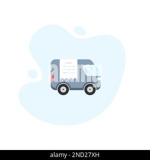 Furgone con icona di ricevuta in un design piatto eccellente. Illustrazione vettoriale eps10 Illustrazione Vettoriale