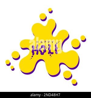 Holi felice. Macchie colorate. Esplosione del colore. Illustrazione vettoriale, design piatto Illustrazione Vettoriale