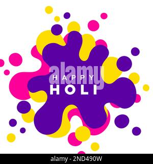 Holi felice. Macchie colorate. Esplosione del colore. Illustrazione vettoriale, design piatto Illustrazione Vettoriale