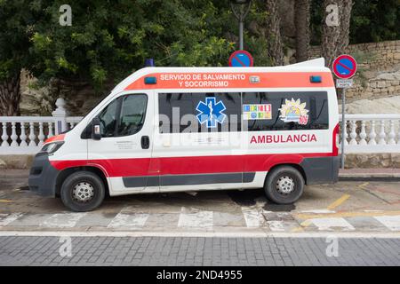 Pronto soccorso ambulanza spagnola a Benidorm Spagna Foto Stock