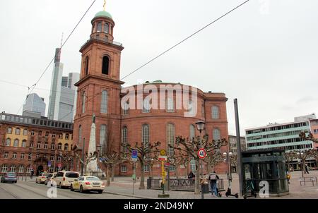 St Chiesa di Paolo, Paulskirche, un'ex chiesa protestante, usata come sala di assemblea nazionale, luogo del Parlamento di Francoforte del 1848, Germania Foto Stock