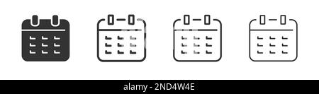 Le icone del calendario vengono raccolte in due stili diversi e con tratti diversi. Illustrazione vettoriale EPS10 Illustrazione Vettoriale