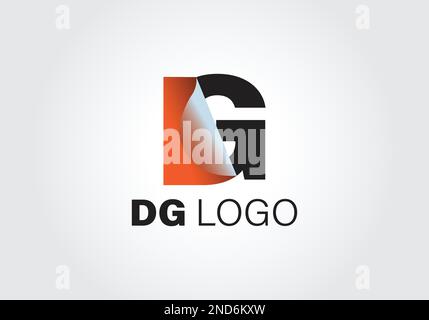 Lettera aziendale GD o vettore di disegno di logo DG. Modello vettoriale con logo GD a lettere colorate. Lettera D per la tecnologia. Illustrazione Vettoriale