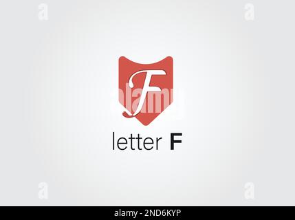 Lettera F icona logo design agli elementi del modello Illustrazione Vettoriale