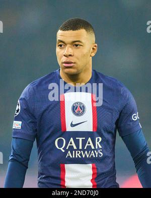 Kylian MBAPPE, PSG 7 nell'ottava finale partita PARIGI SG - FC BAYERN MUENCHEN 0-1 di calcio UEFA Champions League, partita nella stagione 2022/2023 a Parigi, 14 febbraio 2022. Achtelfinale, FCB, Monaco di Baviera, PSG © Peter Schatz / Alamy Live News Foto Stock