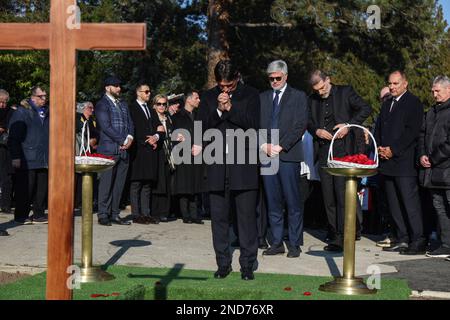 I funerali di Miroslav Ciro Blazevic, allenatore di calcio ed ex allenatore capo della nazionale croata al cimitero Mirogoj di Zagabria, Croazia il 15 febbraio 2023. Foto: Luka Stanzl/PIXSELL Foto Stock