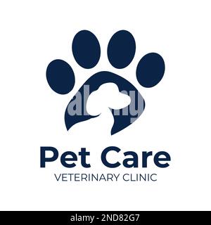 Logo vettoriale di un negozio di animali domestici, clinica veterinaria Illustrazione Vettoriale