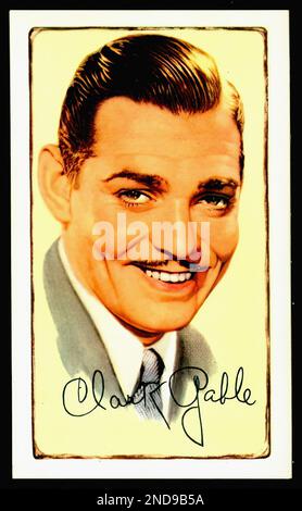 Ritratto dell'attore Clark Gable - cartellino di sigaretta vintage Foto Stock