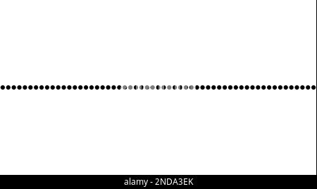 Punti neri uno accanto all'altro su uno sfondo bianco. Foto Stock