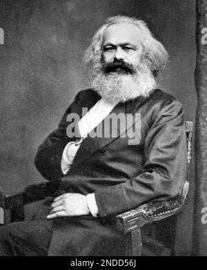 KARL MARX (1818-1883) filosofo e teorico politico tedesco nel 1875 Foto Stock