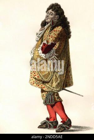 LE BOURGEOIS GENTILHOMME il carattere di Lun. Jourdain dal gioco di Moliere dello stesso titolo in un'illustrazione del 19th ° secolo Foto Stock