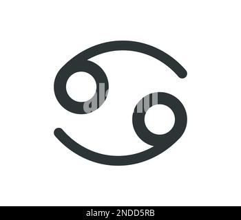 Semplice segno astrologico del cancro. Concetto di astrologia. Illustrazione Vettoriale