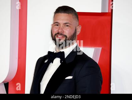 Tony Bellew partecipa alla prima europea di 'Creed III' a Cineworld Leicester Square a Londra, Inghilterra. Foto Stock