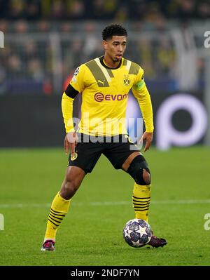 Jude Bellingham di Borussia Dortmund durante la UEFA Champions League, gara del 16 al Signal Iduna Park, Dortmund, Germania. Data immagine: Mercoledì 15 febbraio 2023. Foto Stock