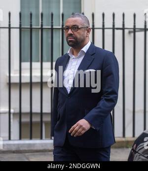 Londra, Inghilterra, Regno Unito. 15th Feb, 2023. Il Segretario di Stato per gli affari esteri, del Commonwealth e dello sviluppo JAMES È visto abilmente fuori 10 Downing Street. (Credit Image: © Tayfun Salci/ZUMA Press Wire) SOLO PER USO EDITORIALE! Non per USO commerciale! Credit: ZUMA Press, Inc./Alamy Live News Foto Stock