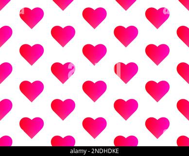 Cuori motivo rosso e rosa senza cuciture – cuori di grandi dimensioni – sfondo bianco Foto Stock
