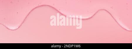 Struttura in gel cosmetico liquido trasparente. Crema gelatinosa o siero gocciolante con collagene, niacinamide o acido salicilico per la cura della pelle di bellezza, bordo isolato sopra Illustrazione Vettoriale