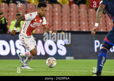 Wilson Morelo di Santa Fe durante la partita di BetPlay Dimayor League tra l'Independiente Santa Fe e il Deportivo pasto allo stadio El Campin di Bogotà, Colombia, il 14 febbraio 2023. Foto di: Cristian Bayona/Long Visual Press Foto Stock