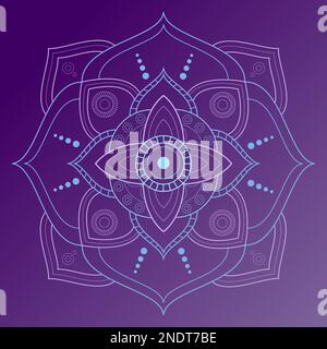 Mandala circolare multicolore. Disegno etnico. Per lo sfondo di stampa. Illustrazione Vettoriale