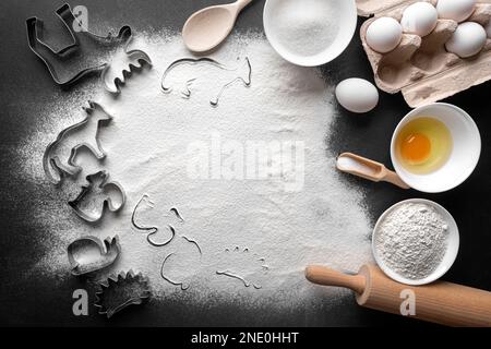 Ingredienti per la cottura di biscotti fatti in casa. Foto Stock