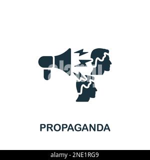 Icona della propaganda. Semplice segno monocromatico dalla collezione Freedom. Icona di propaganda per logo, modelli, web design e infografica. Illustrazione Vettoriale