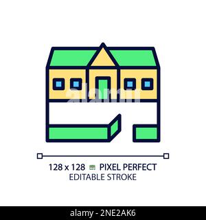 Icona di colore RGB perfetta pixel Ranch House Illustrazione Vettoriale