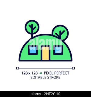 Icona di colore RGB perfetta pixel casa sotterranea Illustrazione Vettoriale