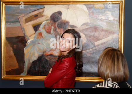 Madrid, Spagna. 16th Feb, 2023. Re Felipe VI, Letizia Ortiz durante l'inaugurazione della coinvolgente mostra 'Sorolla attraverso la luce' a Madrid il 16 febbraio 2023 Credit: CORDON PRESS/Alamy Live News Foto Stock