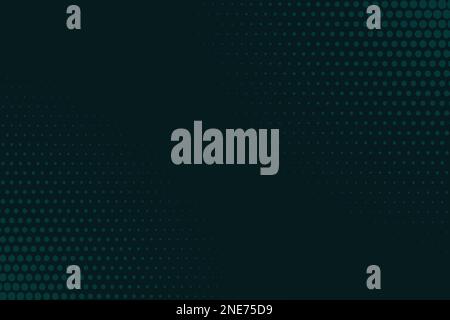 Punti di mezzitoni astratti. Puntini su sfondo verde scuro. Illustrazione Vettoriale