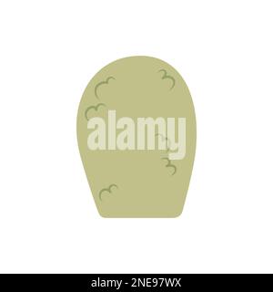 Un semplice cespuglio carino. Doodle elemento piatto di foresta, giardino o fattoria. Pianta verde Illustrazione Vettoriale