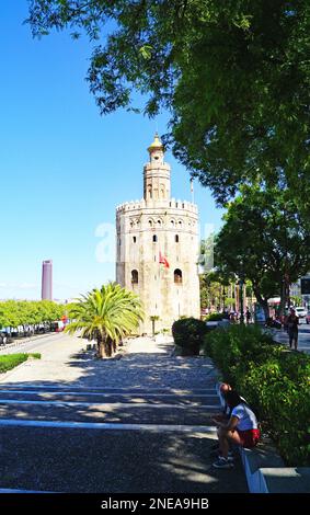 Panoramica di Siviglia, Andalusia, Spagna, Europa Foto Stock