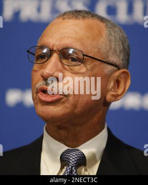 NASA Administrator Charles Bolden speaks during a news conference at the National Press Club in Washington, Tuesday, Feb. 2, 2010. (AP Photo/Luis M. Alvarez)