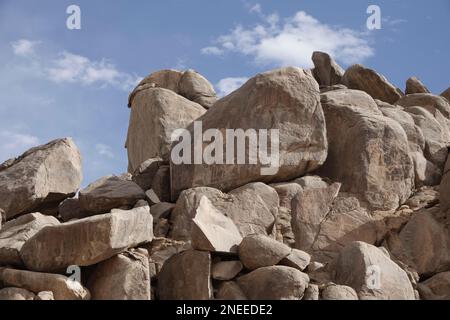 Iscrizioni Rock sull'Isola di Sehel, Assuan, Egitto, Foto Stock