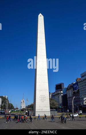 Obelisco, Obelisco, Plaza de la Republica, Avenida 9 de Julio, Buenos Aires, Argentina Foto Stock