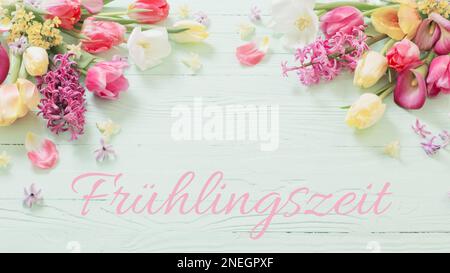 Frühlingszeit significa tempo primaverile Foto Stock